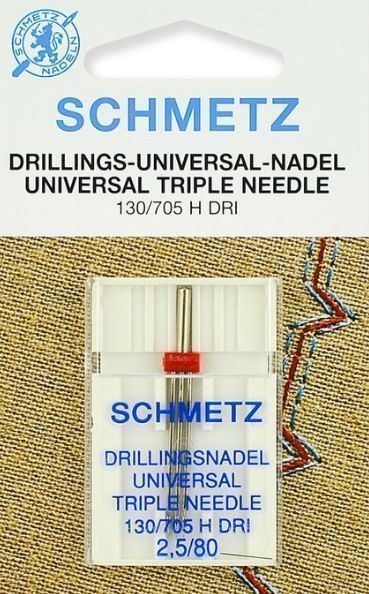 Иглы Schmetz тройные № 80/2,5 1 шт. 130/705H-DRI