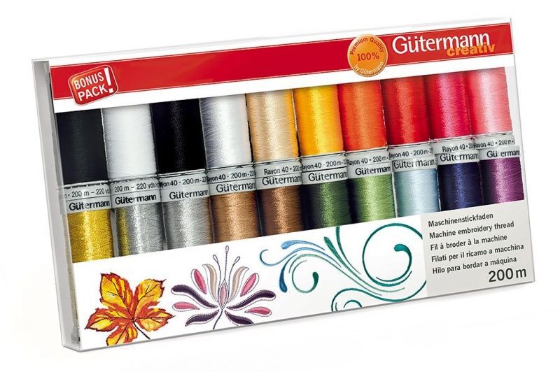 Набор ниток Rayon 200м (20 катушек) Gutermann 734003-1