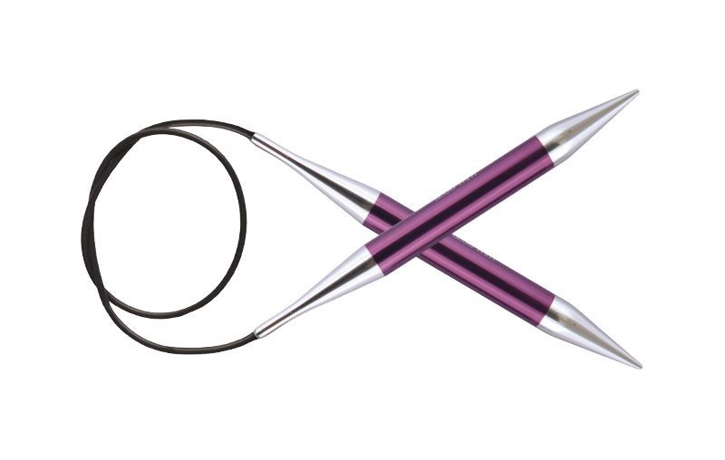 Спицы круговые "Zing" 12 мм/100 см, алюминий, фиолетовый бархат, KnitPro, 47169