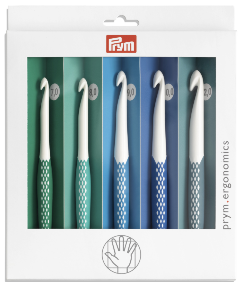 Набор крючков для вязания "prym.ergonomics", 5 видов крючков в наборе PRYM 218441
