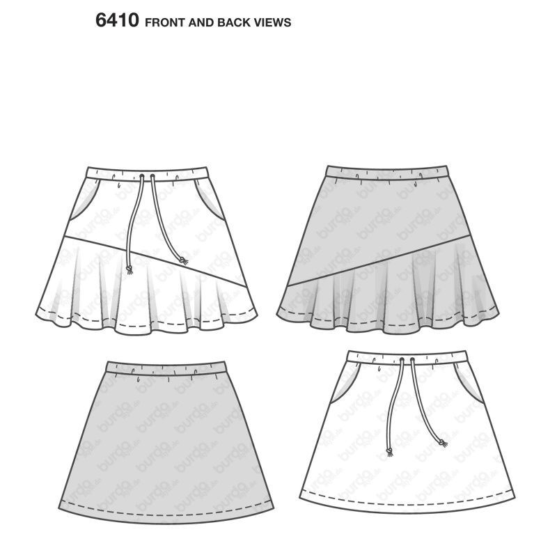 Выкройка Burda 6410 - Юбка