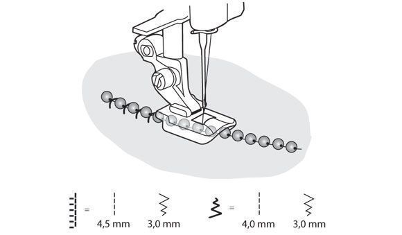 Прозрачная лапка для бисерной нити 2-3мм Husqvarna 4130304-45