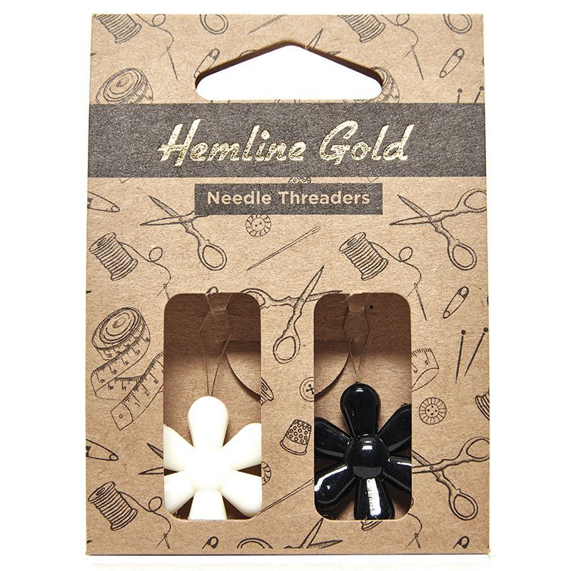 Нитковдеватель для ручных и машинных игл с пластиковой ручкой Hemline Gold 234.HG
