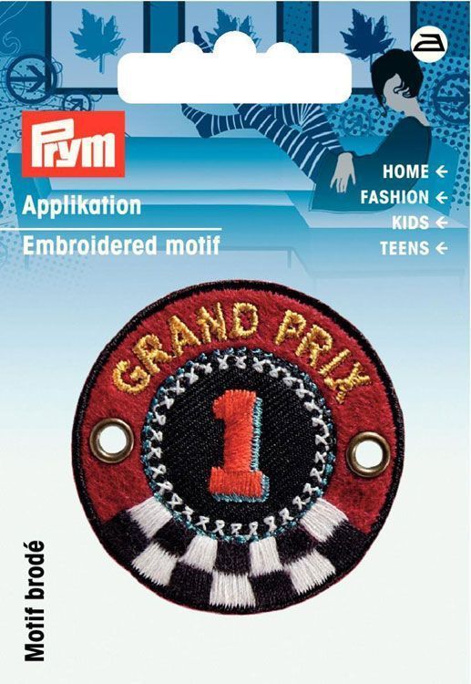 Аппликация Заплатка круглая Grand Prix, красный/черный 4,5х4,5см PRYM 925943