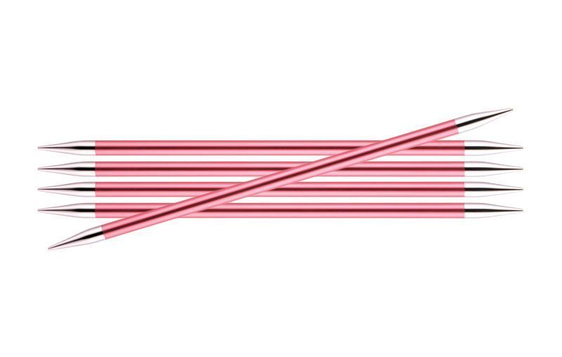 Спицы чулочные "Zing" 6,5 мм/20 см, алюминий, коралловый, 5 шт в упаковке, KnitPro, 47044