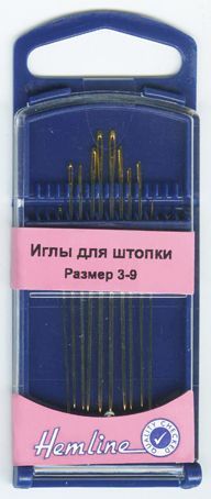 Иглы для штопки в пластиковом контейнере №3-9, 10 шт., Hemline, 284G.39