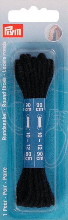 Круглые шнурки для ботинок (90 см x 3 мм)  цв.черный PRYM 974830