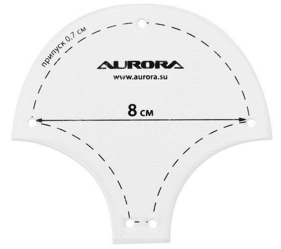 Линейка для пэчворка Черепица 8 см Aurora AU-6187