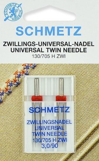 Иглы Schmetz двойные универсальные № 90/3 2 шт. 130/705H-ZWI