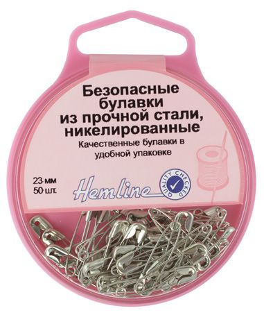 Булавки английские в пластиковом контейнере, 23 мм, 50 шт Hemline 410.00