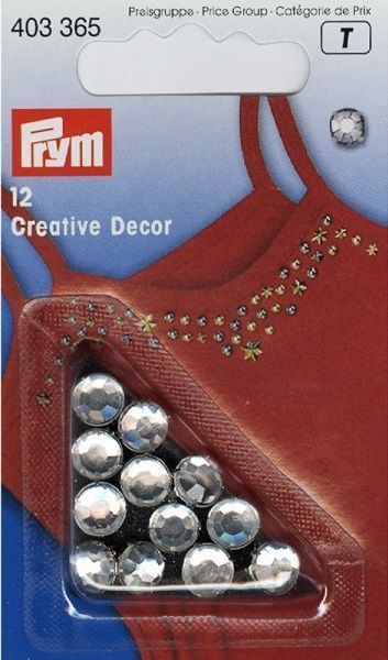 Декоративные заклепки со стразами для ткани (12шт) PRYM 403365