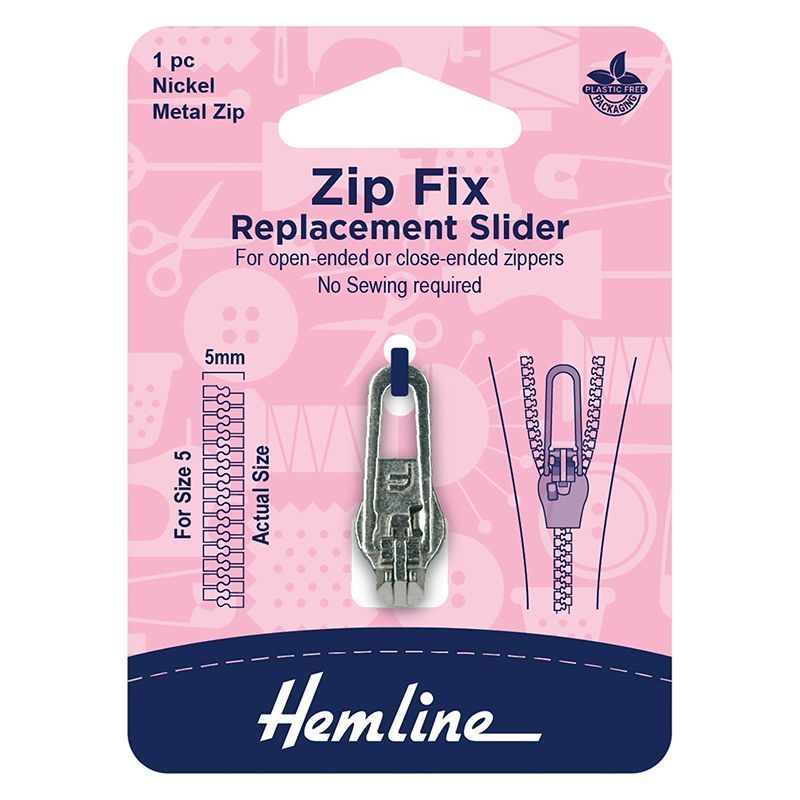 Сменный бегунок для металлических молний, размер 5, цвет никель Hemline 167.02.NK