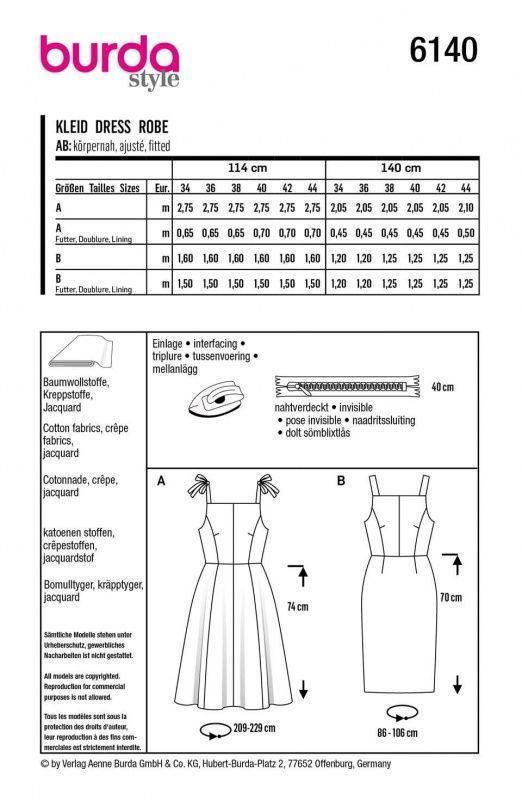 Выкройка Burda 6140