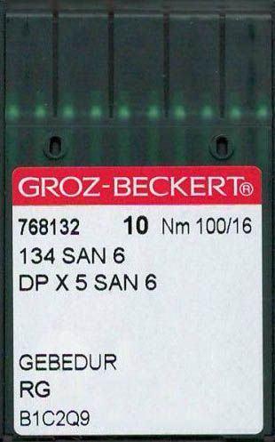Игла Groz-beckert DPx5 SAN6 GEBEDUR (№100/16) 10 шт