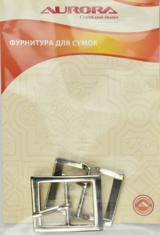 Пряжка Aurora цв. никель, 25,5*42мм, 2 шт AU-B2542N