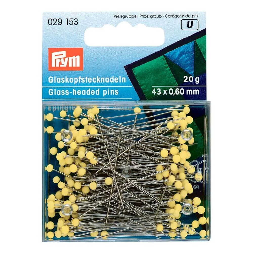Булавки со стеклянными головками, желтые PRYM 029153