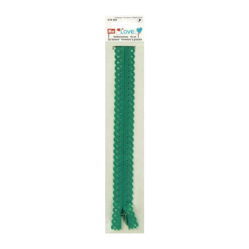 Декоративная молния 40см, неразъемная, S11, цв.зеленый PRYM 418406