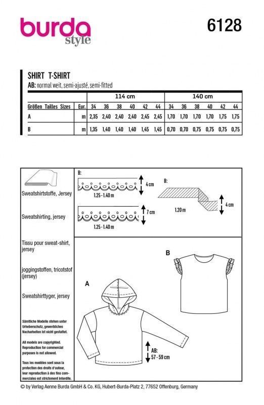 Выкройка Burda 6128