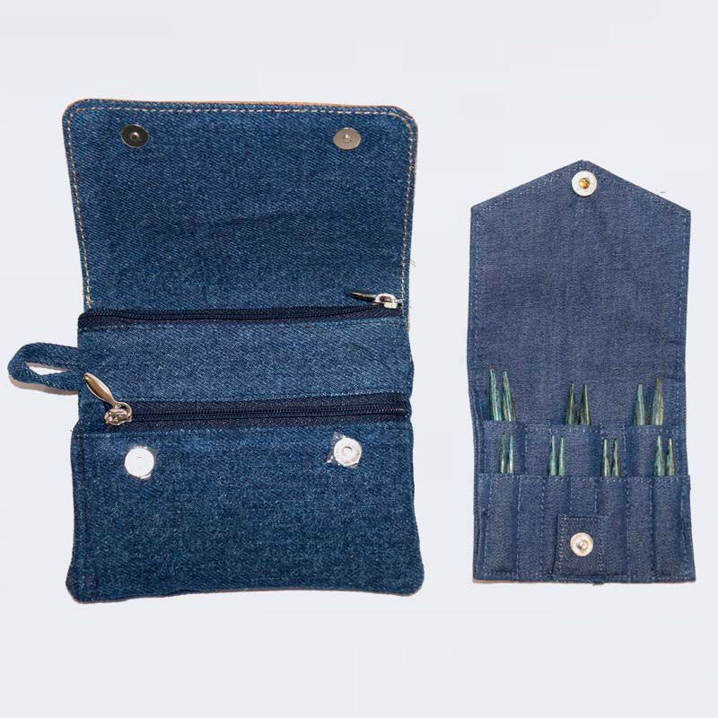 Набор съемных укороченных спиц Denim Indigo Wood Mini, длина 6,7см, KnitPro 20645