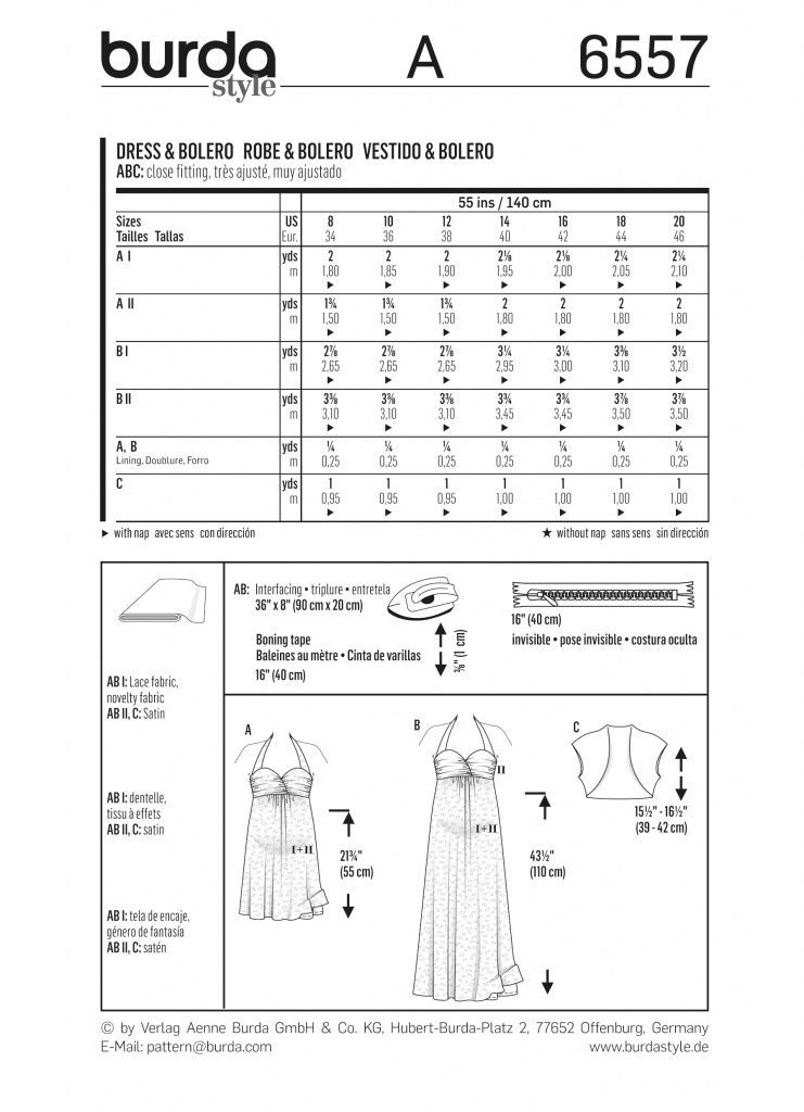 Выкройка Burda 6557