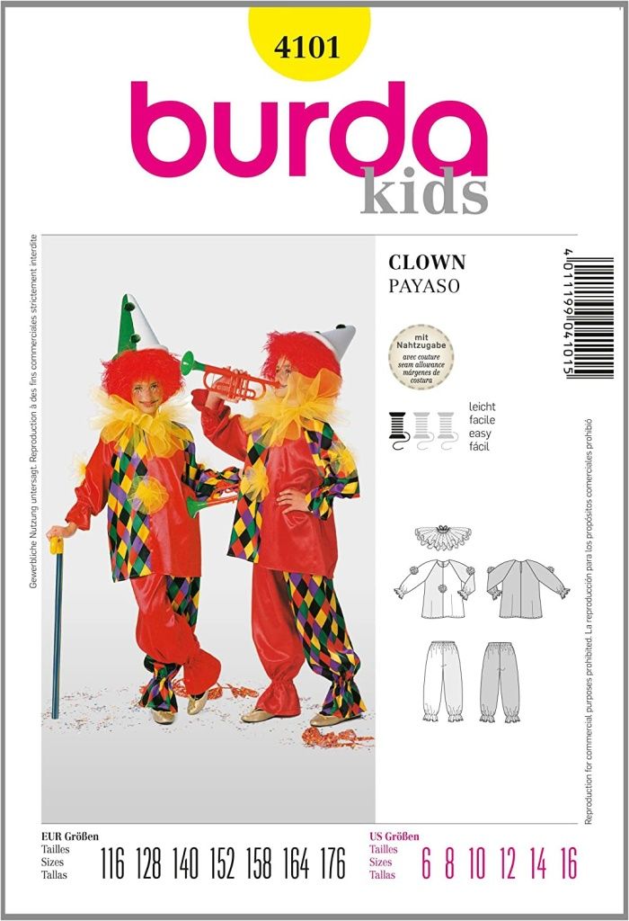 Выкройка Burda 4101 - Клоун