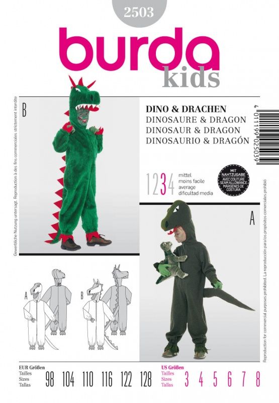 Выкройка Burda 2503 - Дракоша