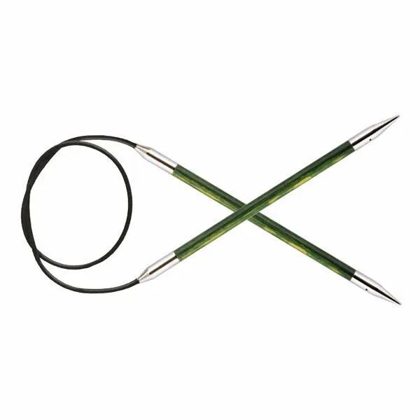 Спицы круговые "Royale" 5,5 мм/40 см, ламинированная береза, зеленый, KnitPro, 29058