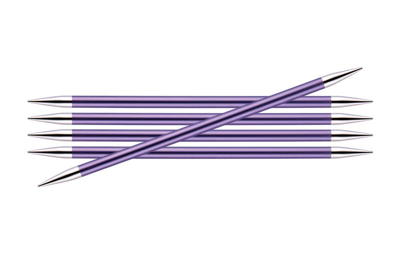 Спицы чулочные "Zing" 7 мм/15 см, алюминий, аметистовый (фиолетовый), 5 шт в упаковке, KnitPro, 47015