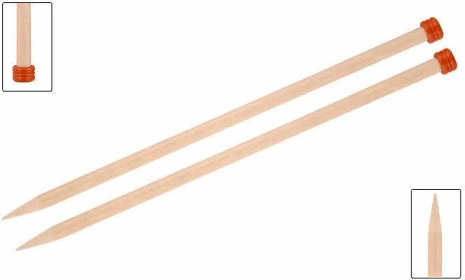 Спицы прямые "Basix Birch" 15 мм/30 см, береза, натуральный, 2 шт в упаковке, KnitPro, 35253