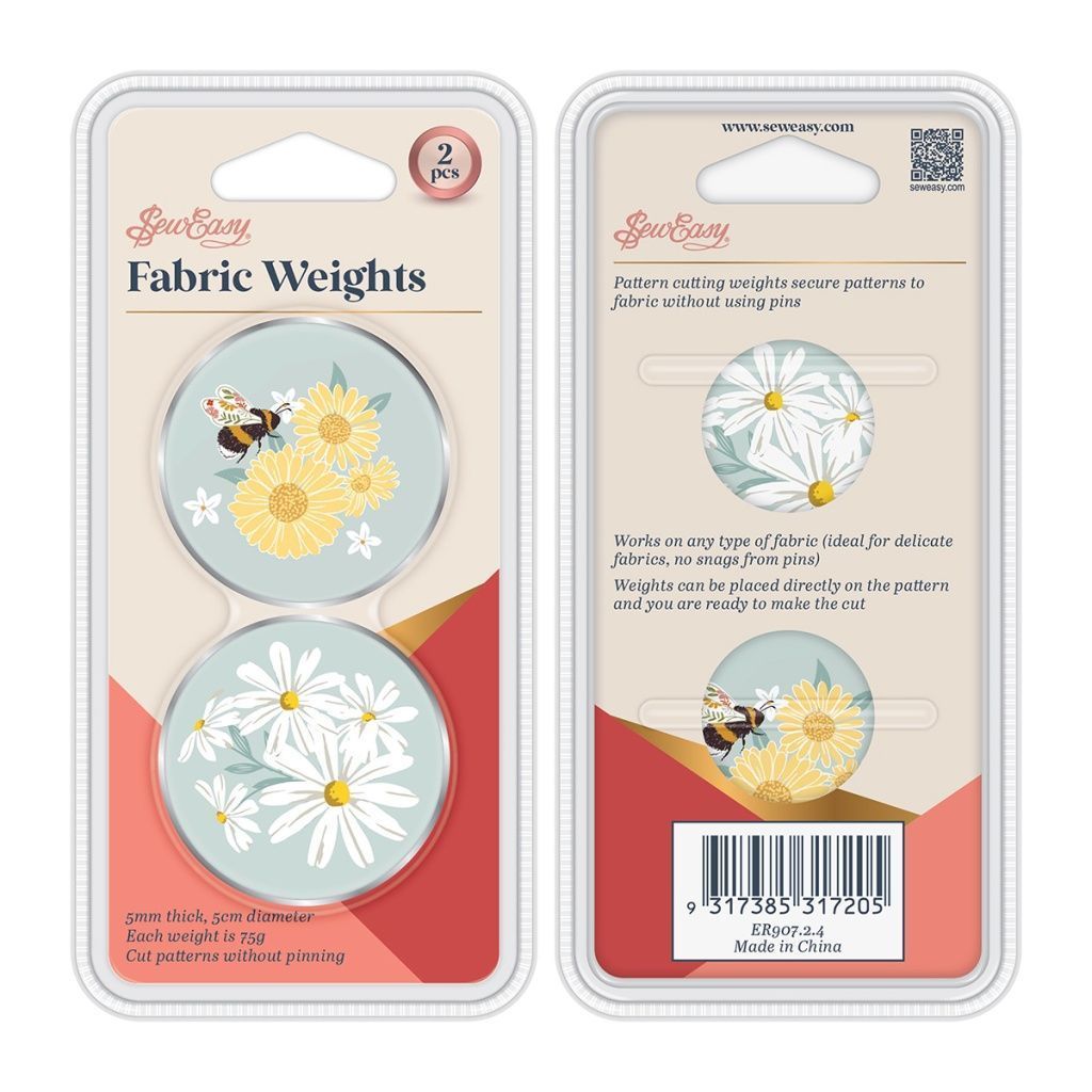 Утяжелитель портновский для фиксации выкройки и кроя ткани "Маргаритки", 2 шт Hemline ER907.2.4