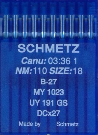 Иглы SCHMETZ DCx27 (B-27) №110 10 шт