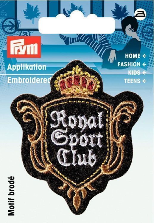 Аппликация Герб "Royal Sport Club", черный / золотистый цв. 5,5х6,7см PRYM 925932