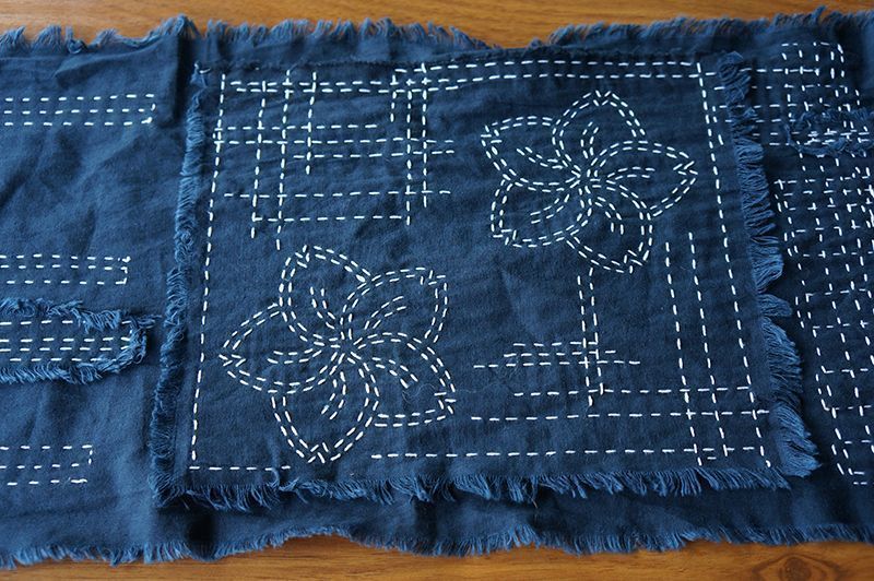 Шаблон для вышивки сашико "цветок сакуры" Hemline ERS.002