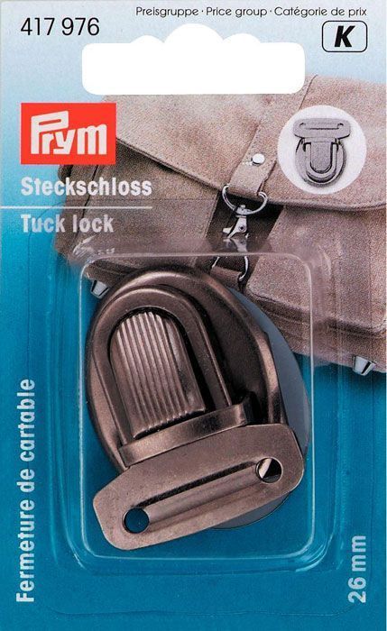 Портфельный замок 26*35мм, цв.состаренного серебра PRYM 417976