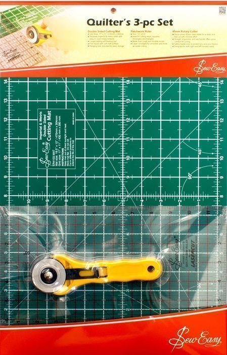 Набор для квилтинга: мат 430 х 280 мм, линейка, нож Sew Easy ER4103
