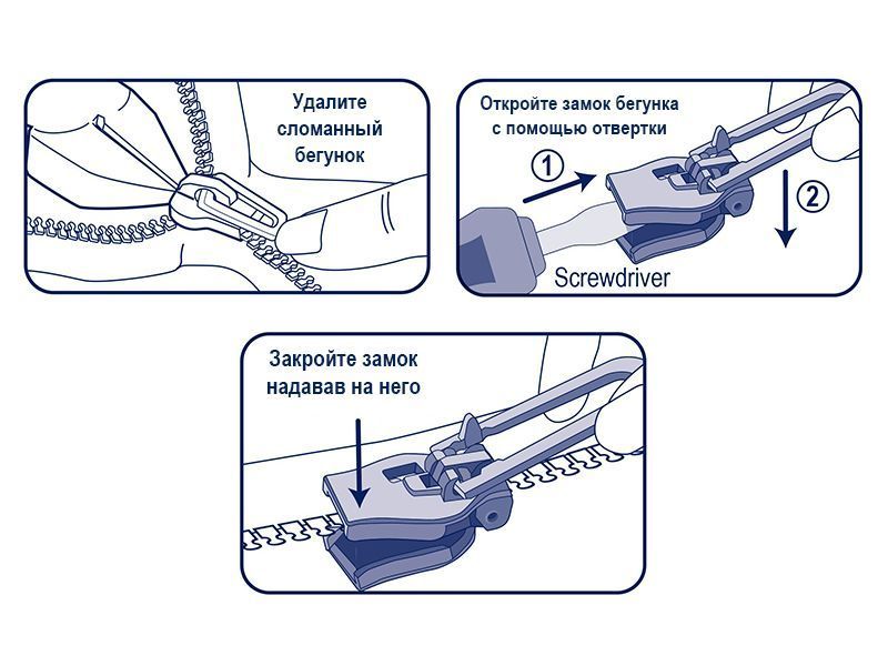Сменный бегунок для спиральных молний, размер 5, цвет чёрный Hemline 167.03.BK