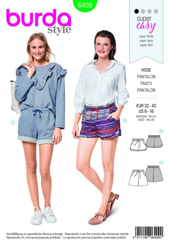 Выкройка Burda 6409 - Шорты
