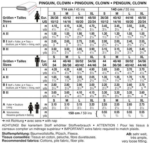 Выкройка Burda 2415-Пингвин, Клоун