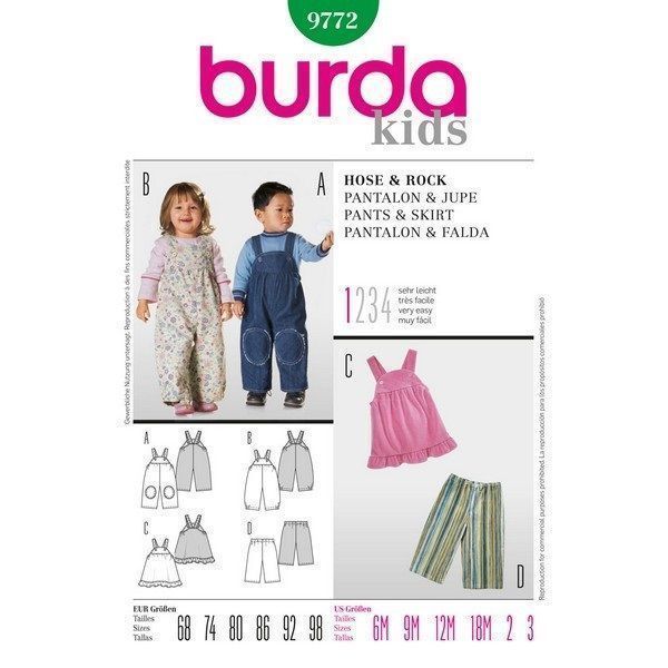 Выкройка Burda 9772 - брючки, сарафан