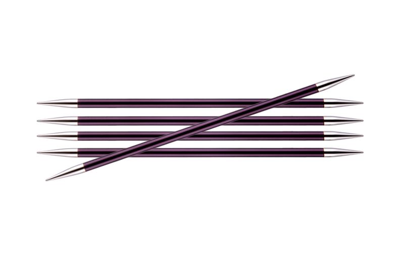 Спицы чулочные Zing 6мм/15см, алюминий, 5шт в упаковке, KnitPro, 47013