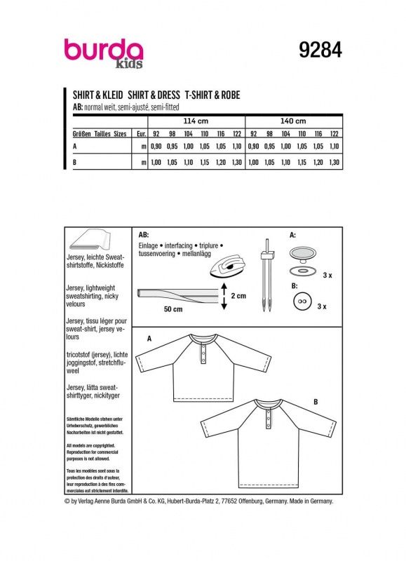 Выкройка Burda 9284