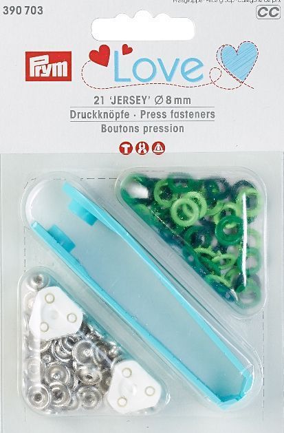 Кнопки Джерси 8мм зеленые PRYM 390703