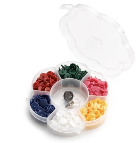 Набор кнопок "Color Snaps Mini", диаметр 9мм, с насадками для установки PRYM 393950
