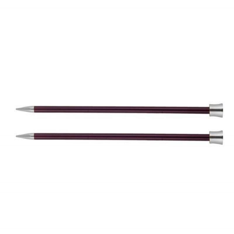 Спицы прямые Zing 6мм/30см, алюминий, 2шт в упаковке, KnitPro, 47273