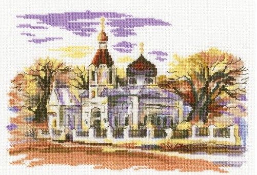 Набор для вышивания РТО "Церковь Св.Марии Магдалины" 24*17см, Аида 18, M366