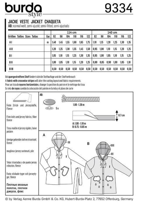 Выкройка Burda 9334