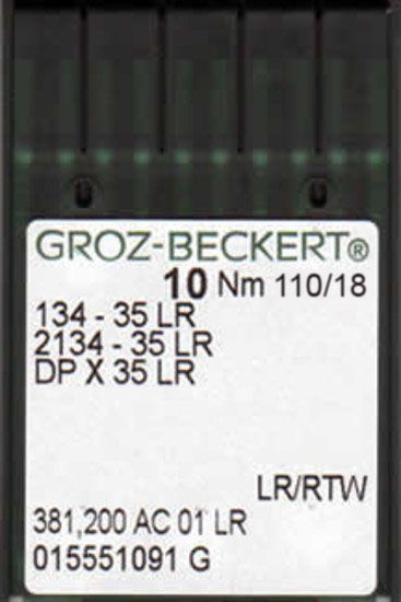 Игла Groz-beckert DPx35LR(134x35LR) №110/18 10 шт.