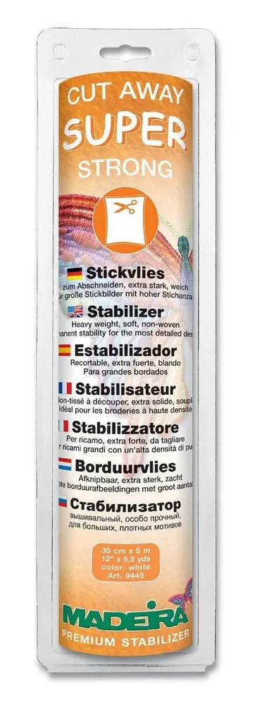 Стабилизатор особо прочный для крупных мотивов Super Strong,цв.белый  (30смх5м) Madeira 9445