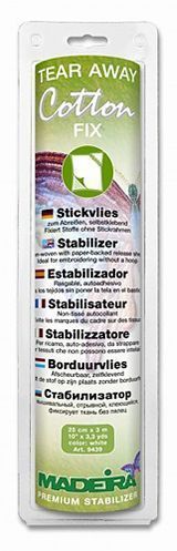 Стабилизатор отрывной на клеевой основе Madeira Cotton Fix,цв.белый (25смх3м) арт.9439