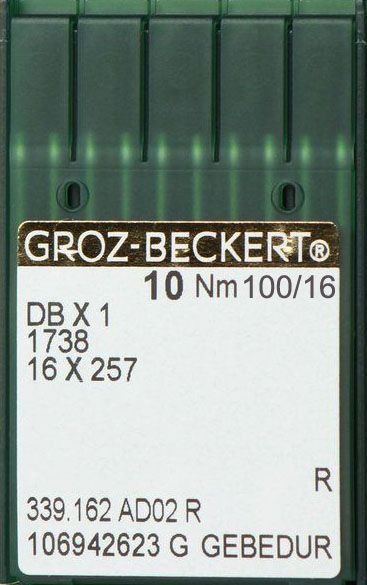 Игла Groz-beckert DBx1 GEBEDUR № 100/16 10 шт